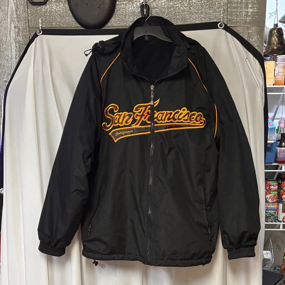 Y2K Vintage GOGO Black and Orange reversible Performance Jacket